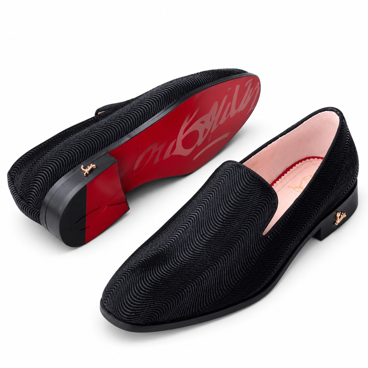 Wave-Textured Dress Loafers – Black