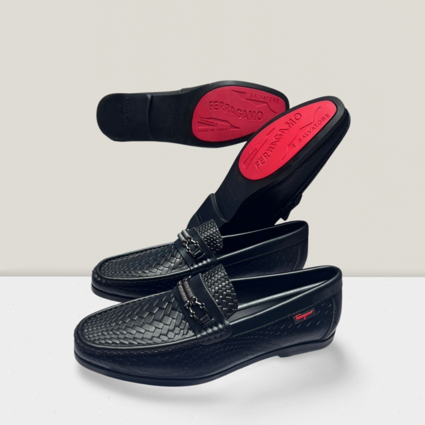 Premium Woven Buckle Loafers