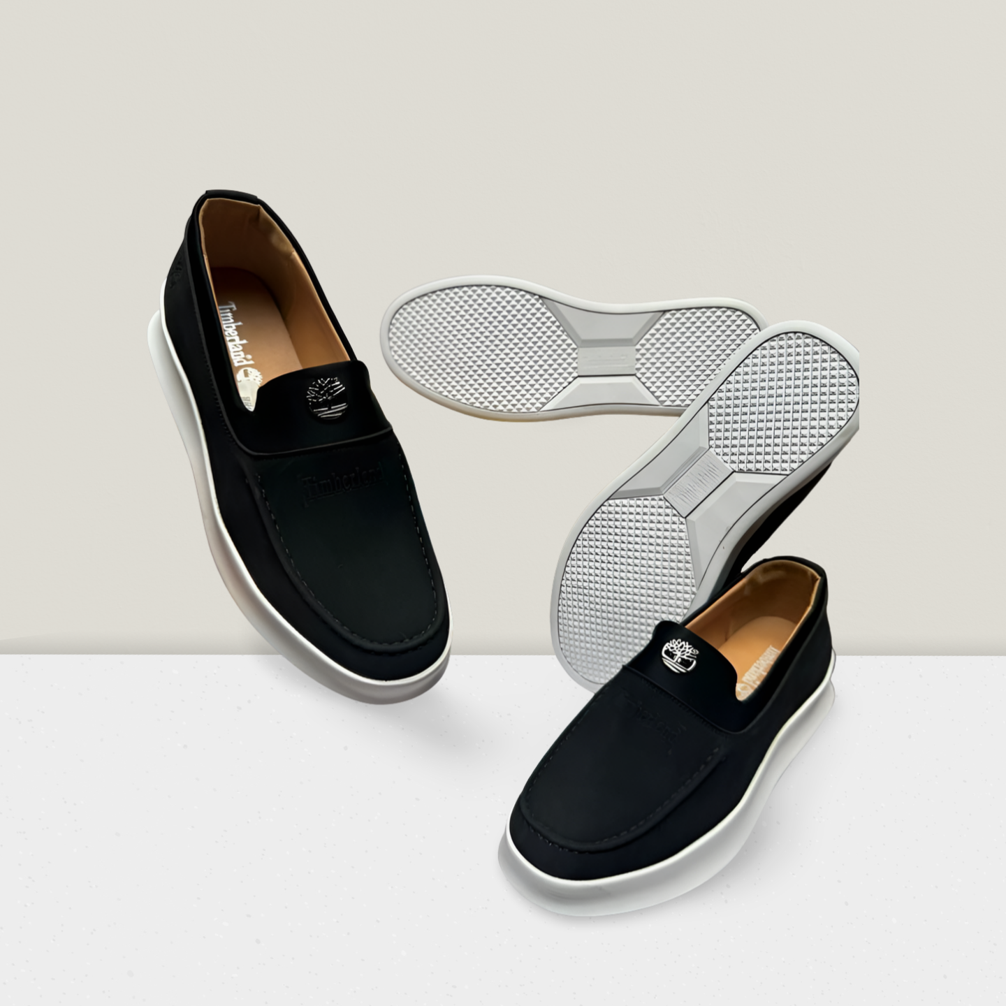 Premium Black Cushion-Sole Slip-On