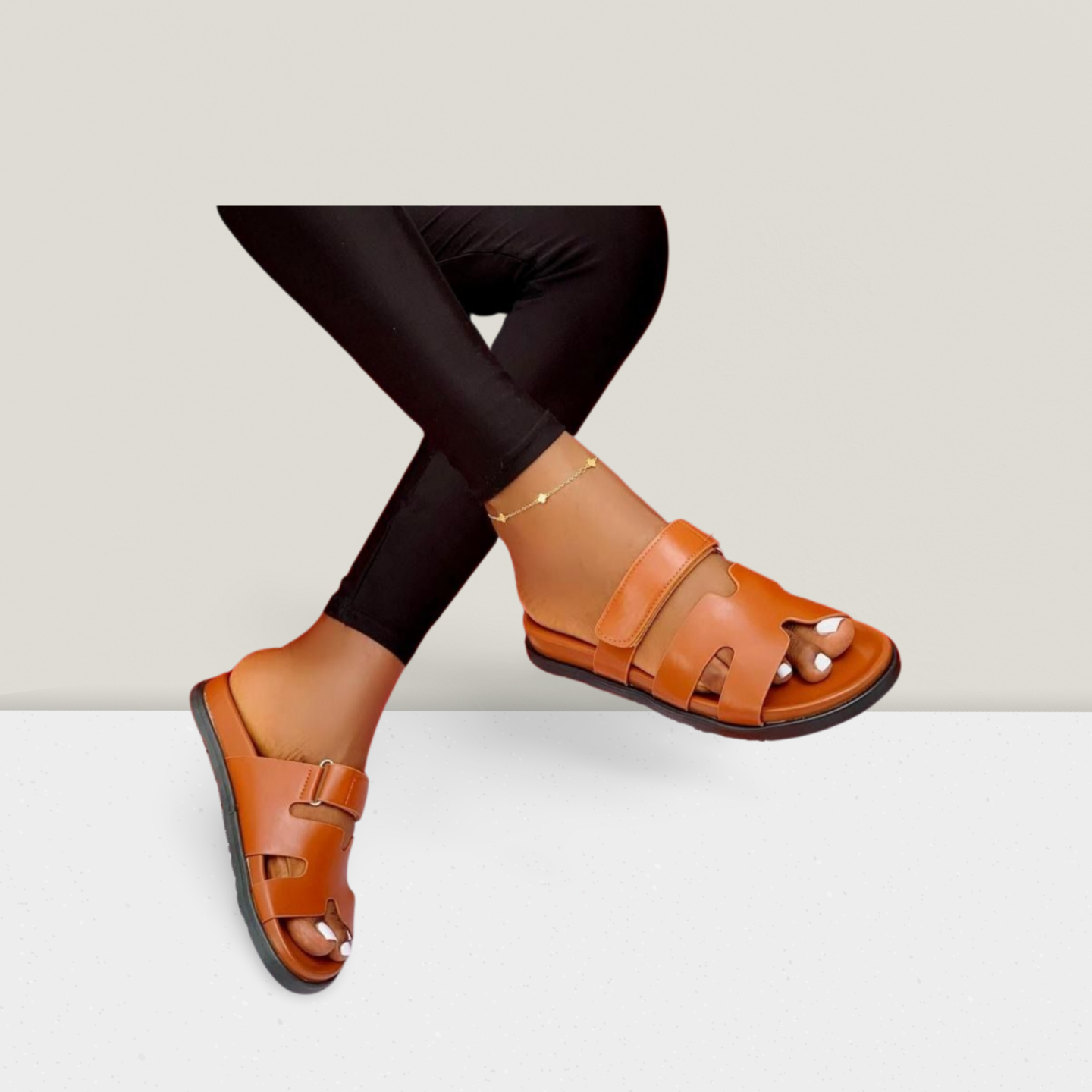 Ladies Floral Accent Luxury Flat Slipper