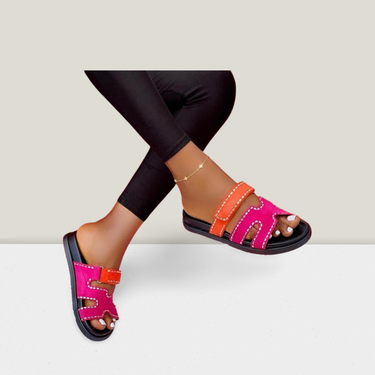 Studded Platform Slide Sandal - Female