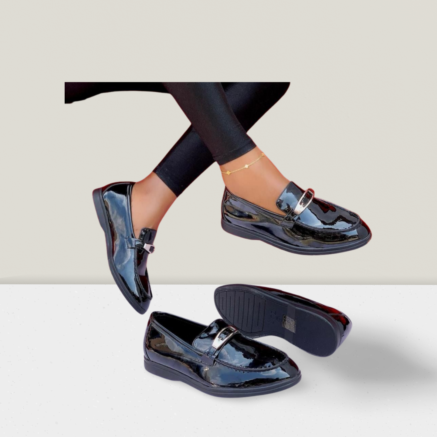 Premium Patent Buckle Loafers