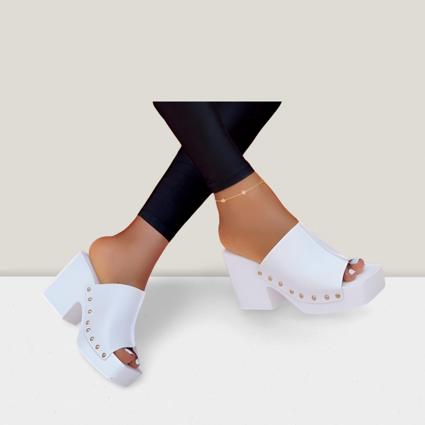 Modern Studded Platform Mule