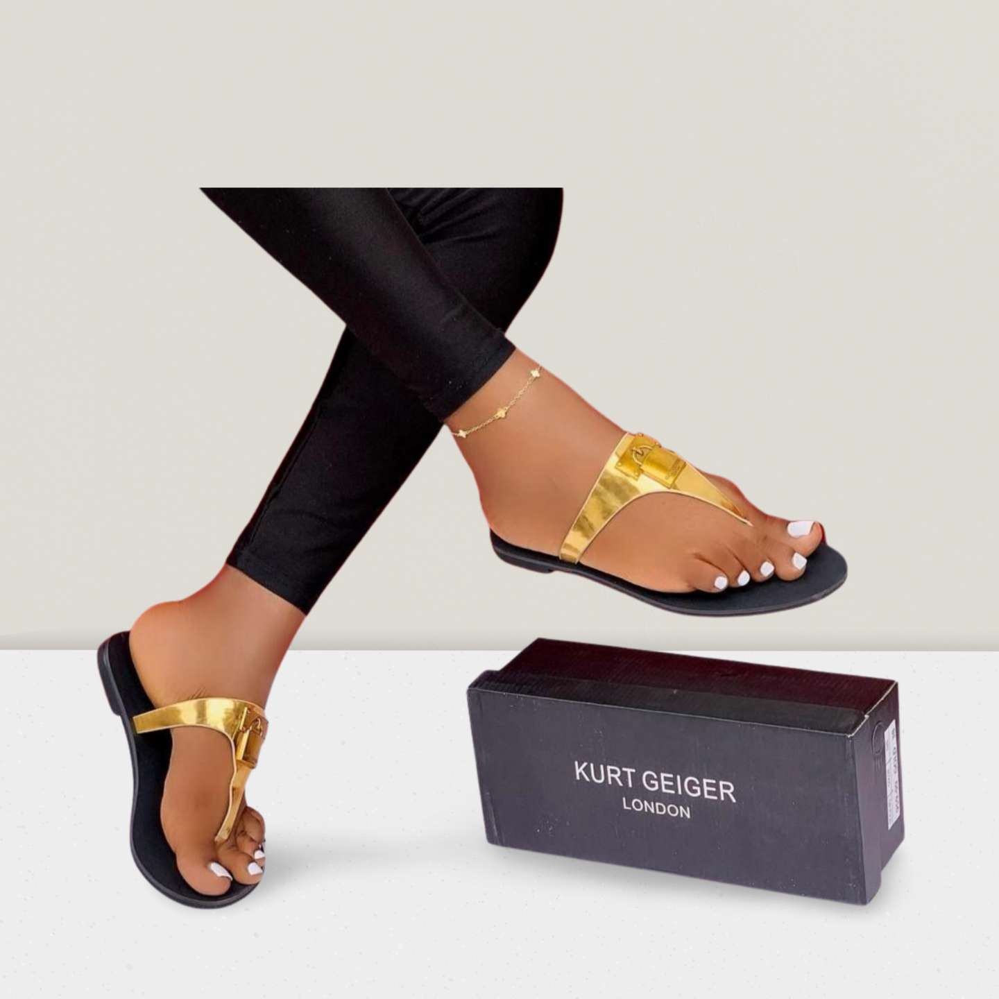 Luxe Metallic Thong Flat Sandals