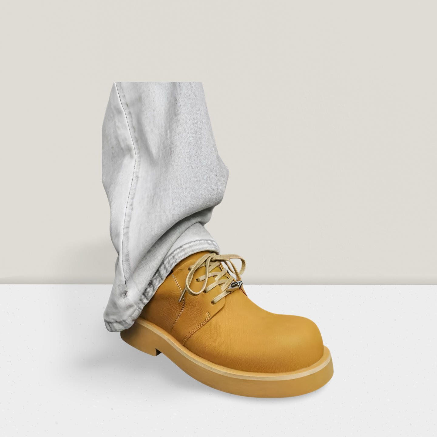 Men’s Classic Leather Lace-Up Casual Shoe – Wheat Tan