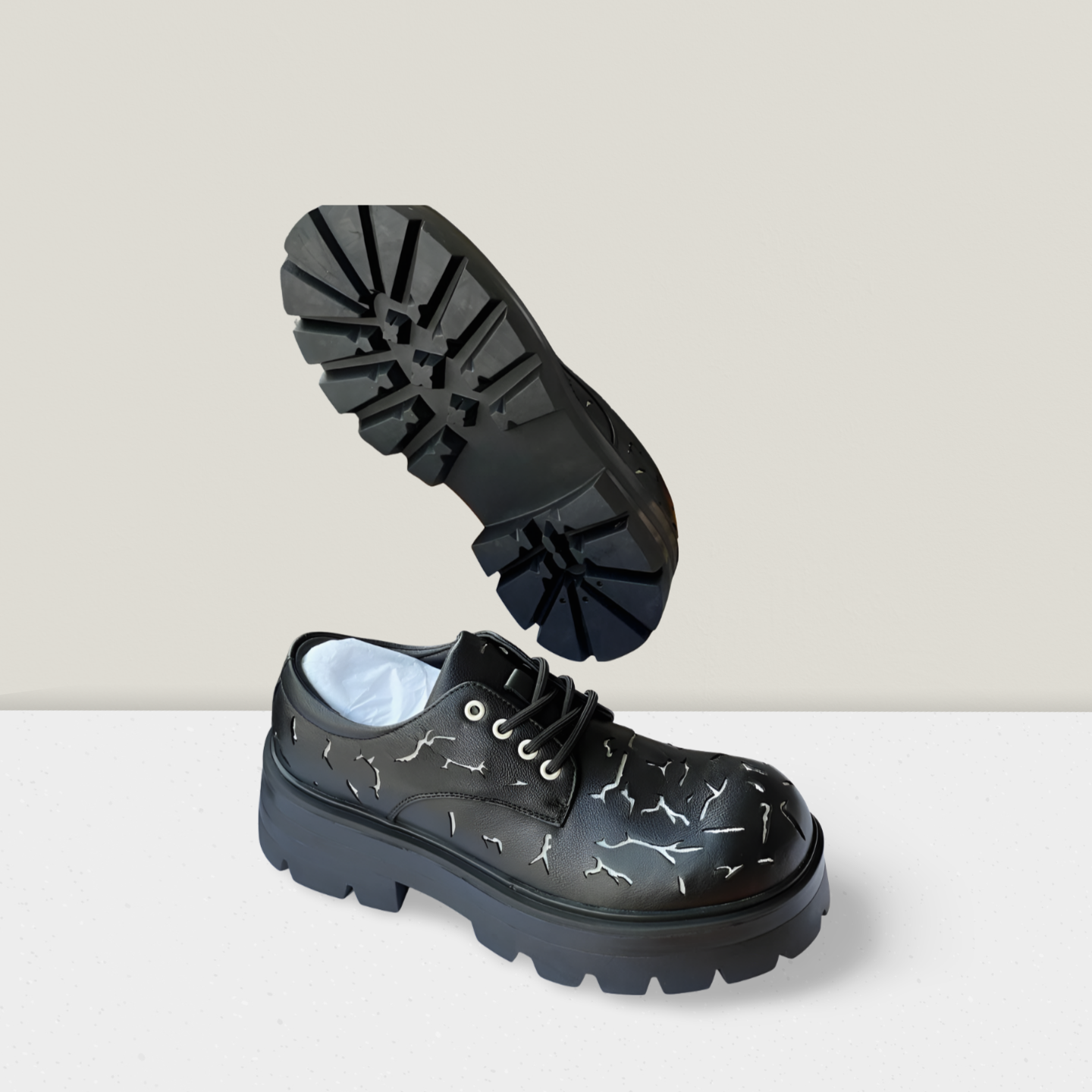 Midnight Rift Chunky Leather Derby