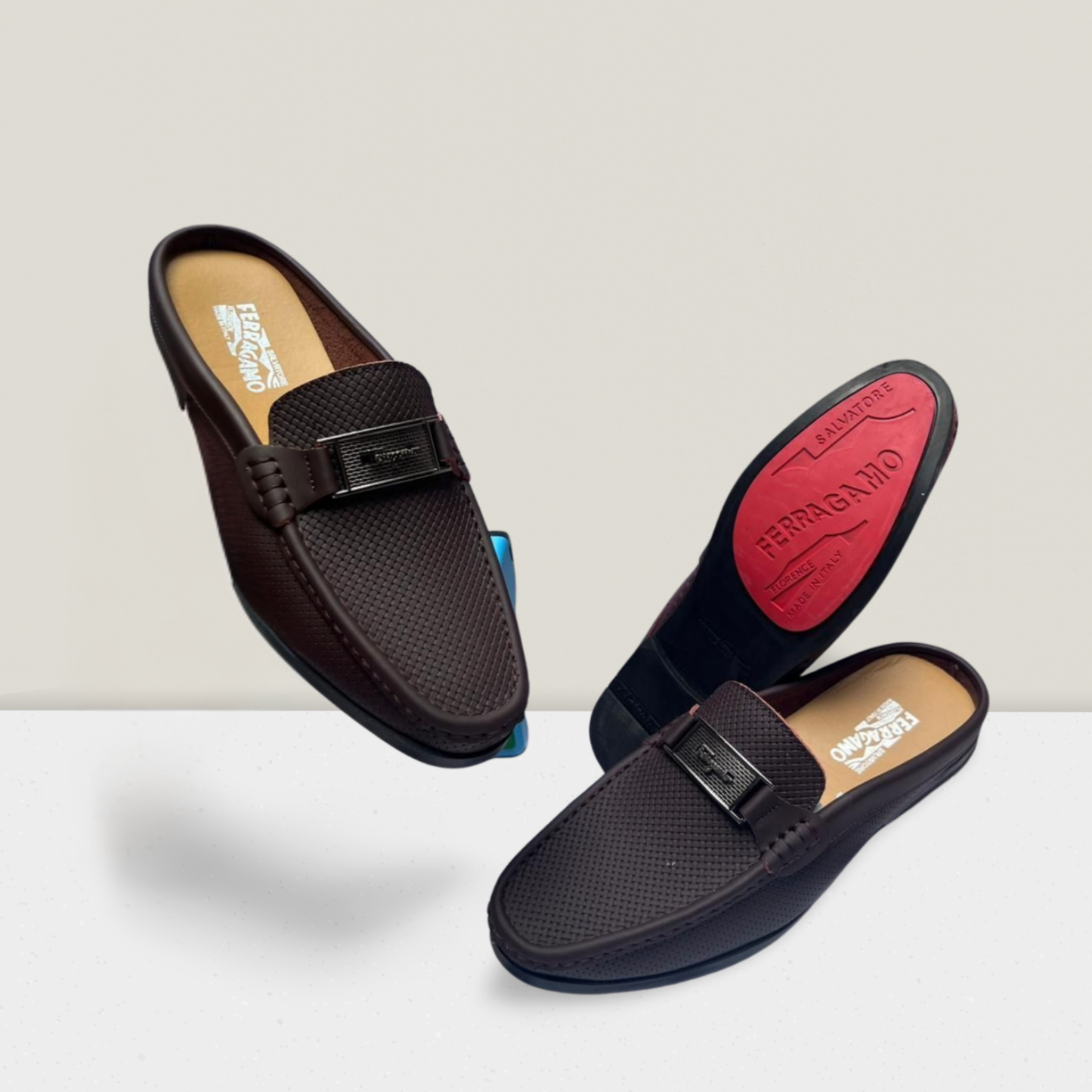 Men's White Luxe Half-Cut Moccasin