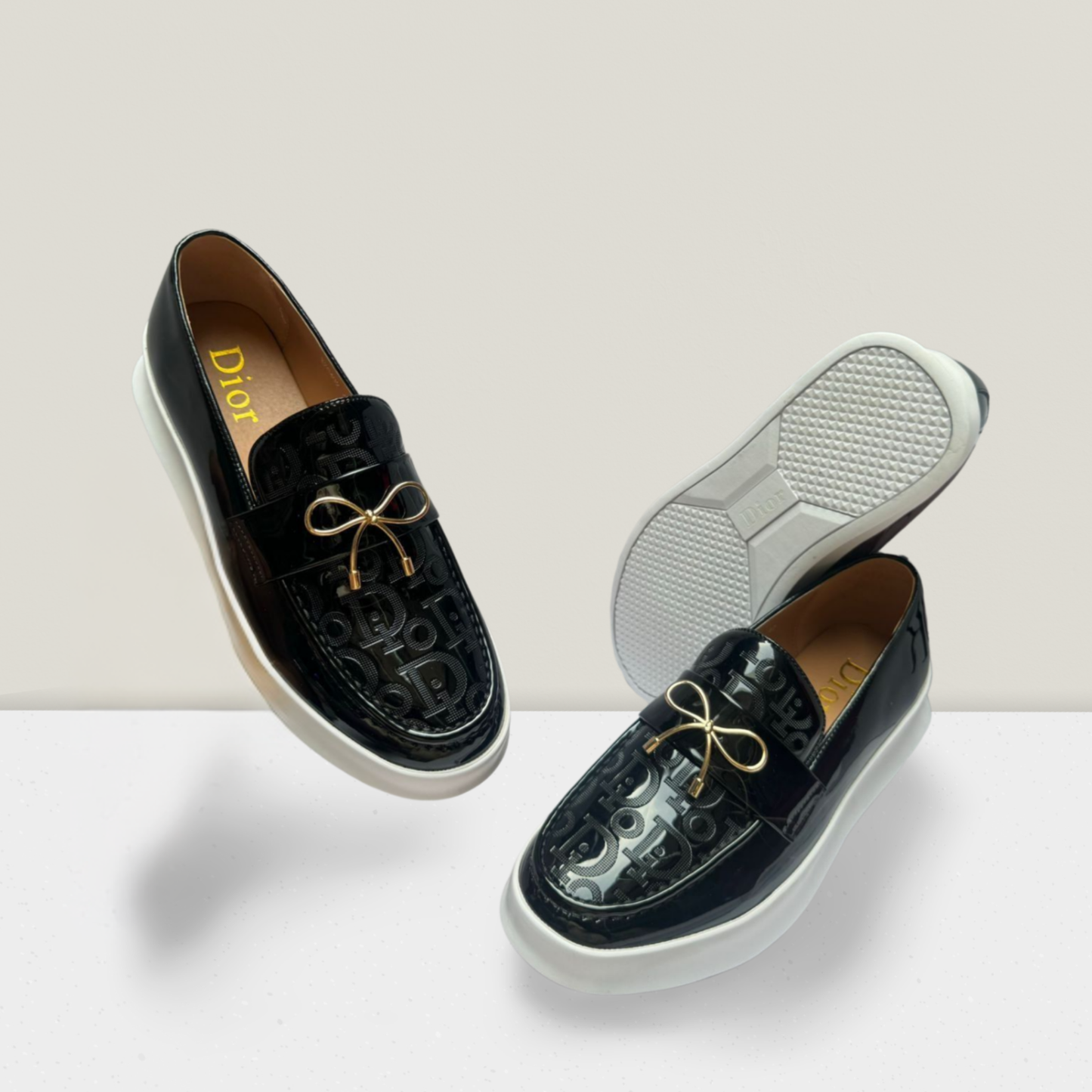 Designer Bow-Detail Loafers