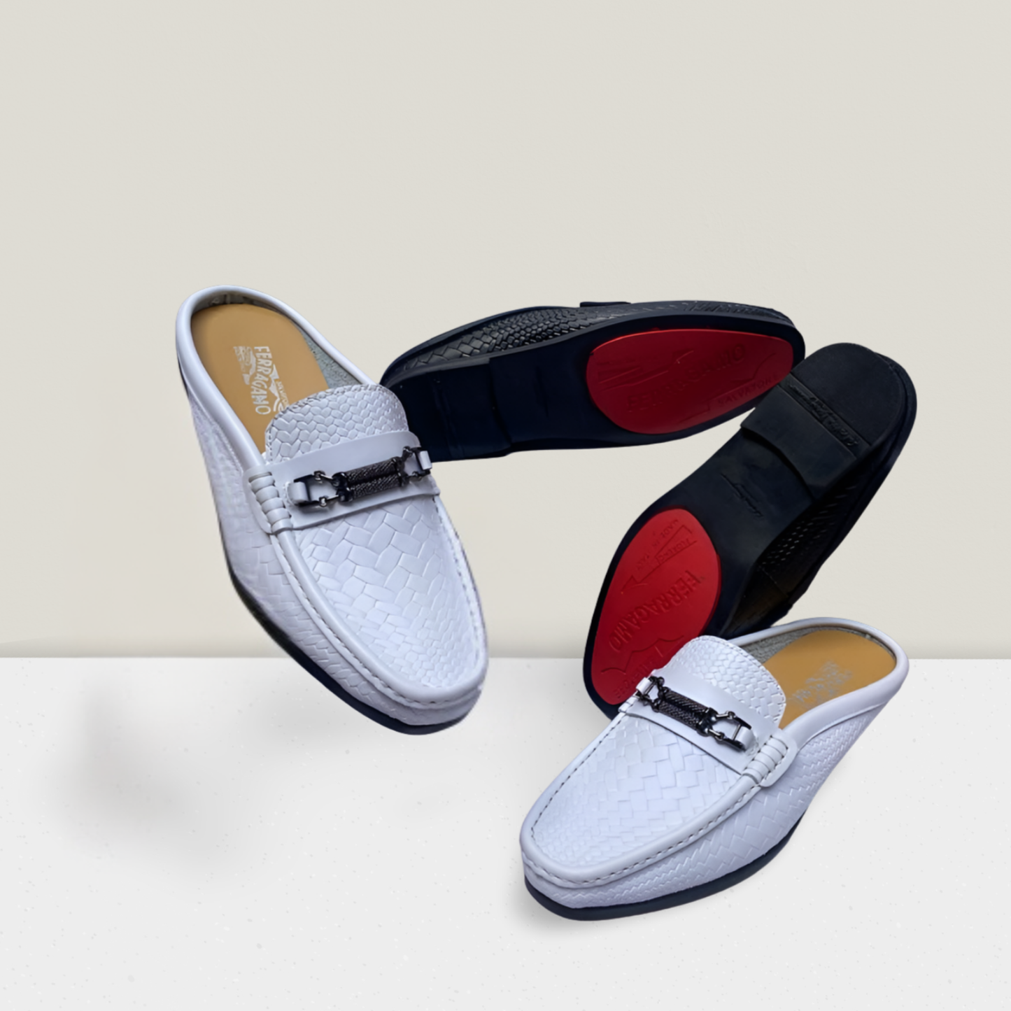 Men's White Luxe Slip-On Moccasin