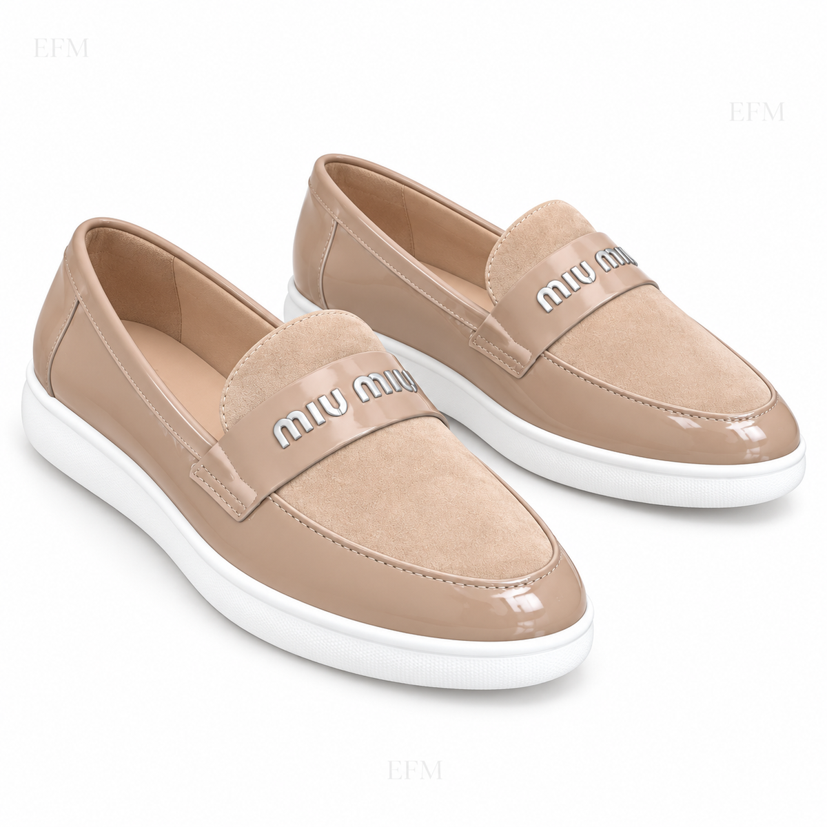 Contrast Platform Panel Loafers
