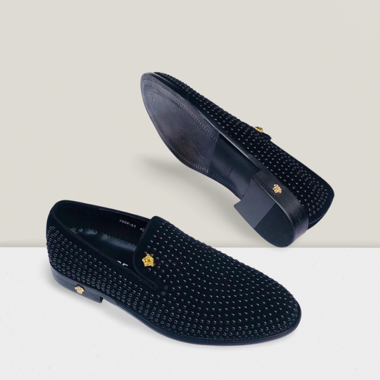 Midnight Studded Minimal Dress Loafers