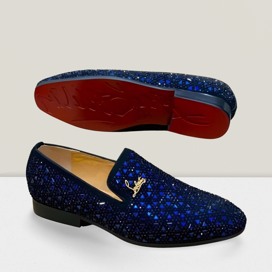 Faceted Texture Evening Loafers