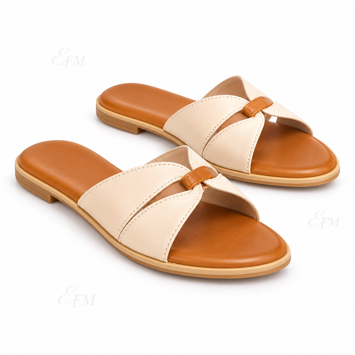 Twisted Knot Square-Toe Ladies’ Flat Slides