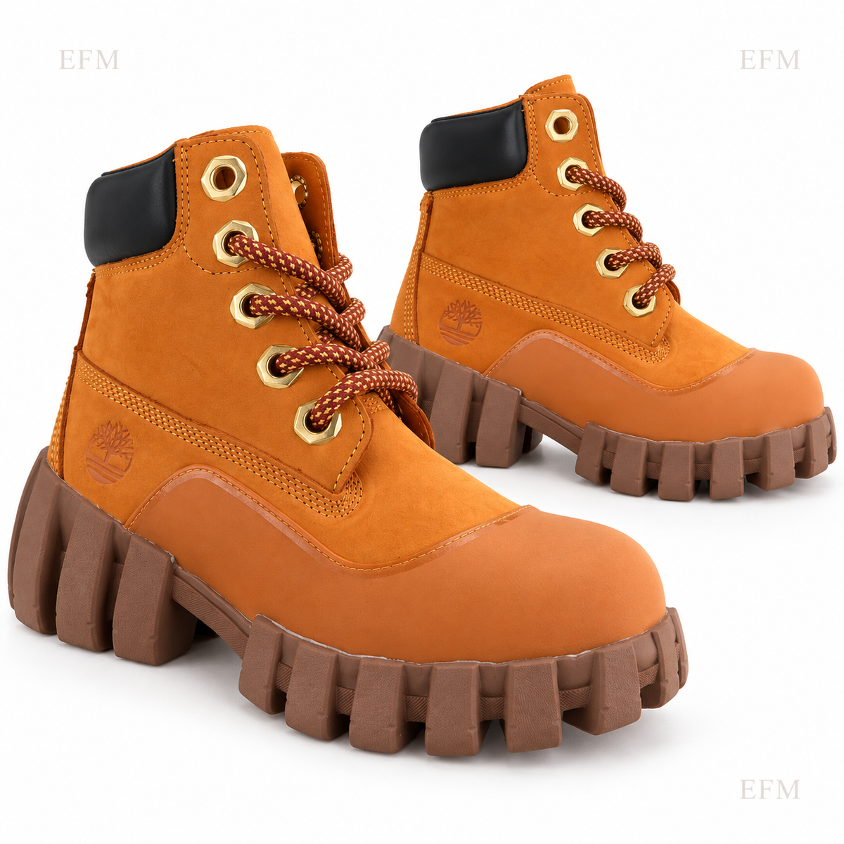 Segmented-Lug Utility Boots – Wheat/Black