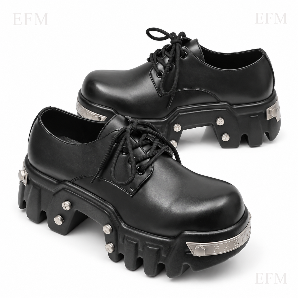 Hardware-Accent Utility Derbies – Black