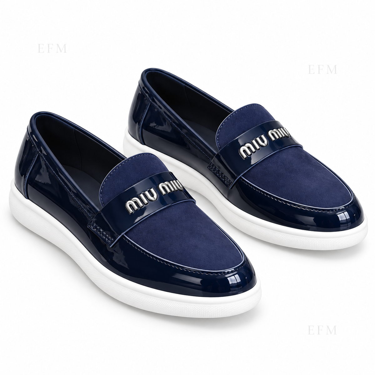 Contrast Platform Panel Loafers