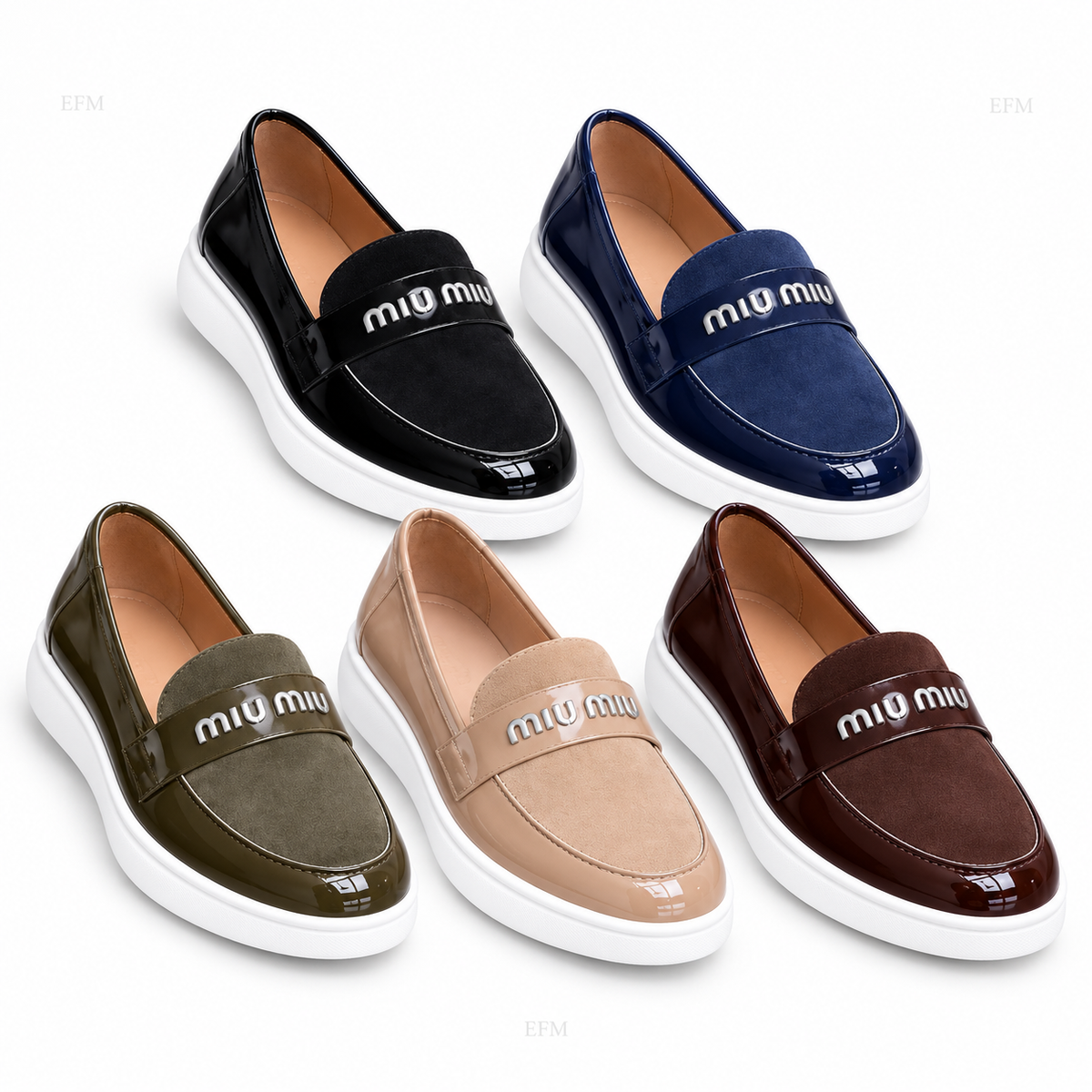 Contrast Platform Panel Loafers