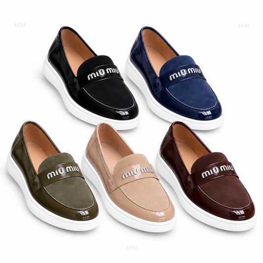 Contrast Platform Panel Loafers