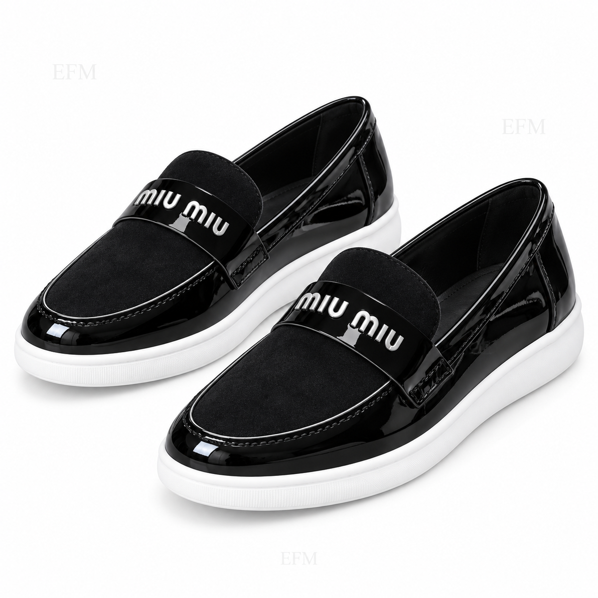 Contrast Platform Panel Loafers