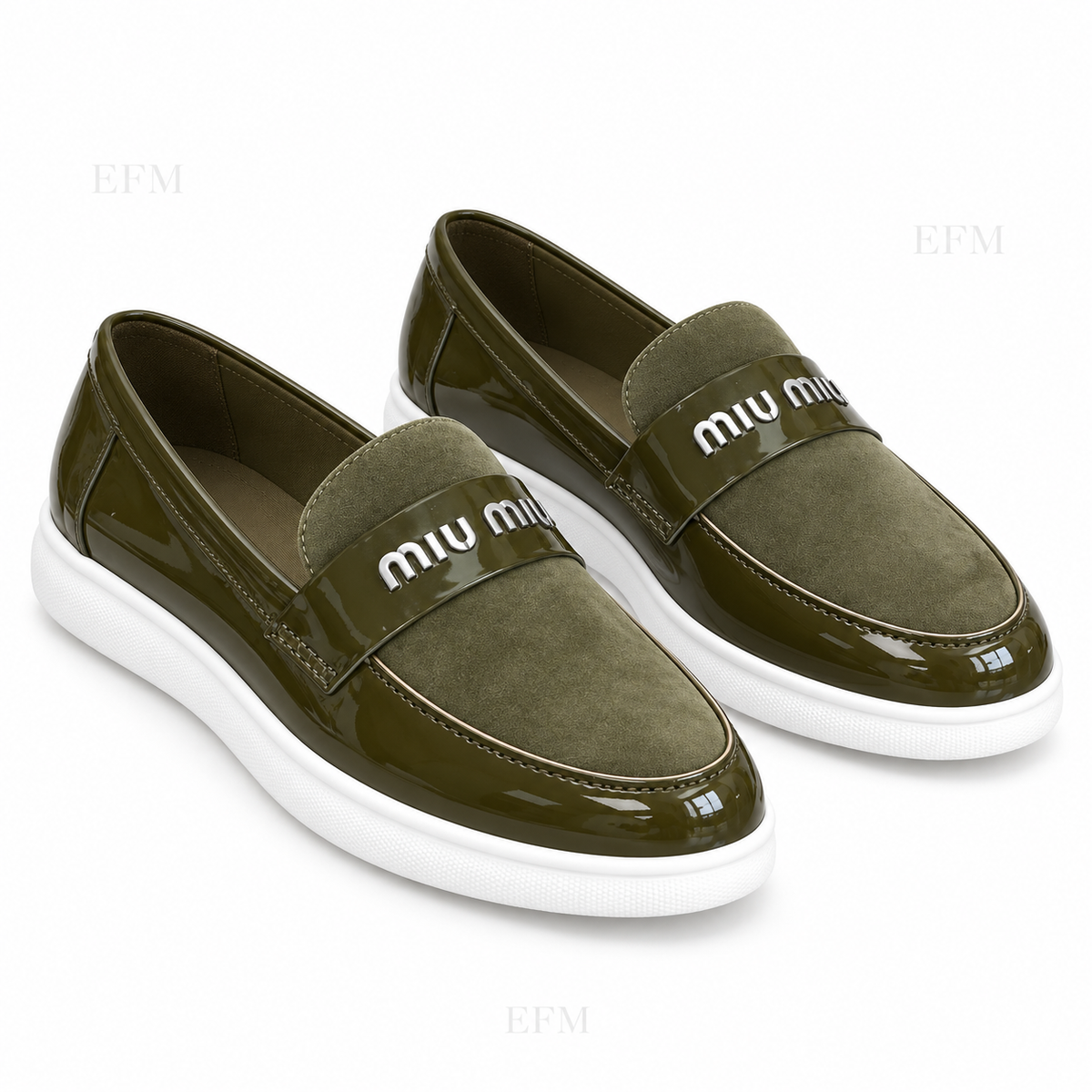 Contrast Platform Panel Loafers