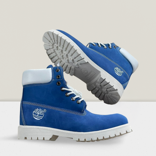 Men’s Premium Nubuck Work Boot – Royal Blue with White Sole