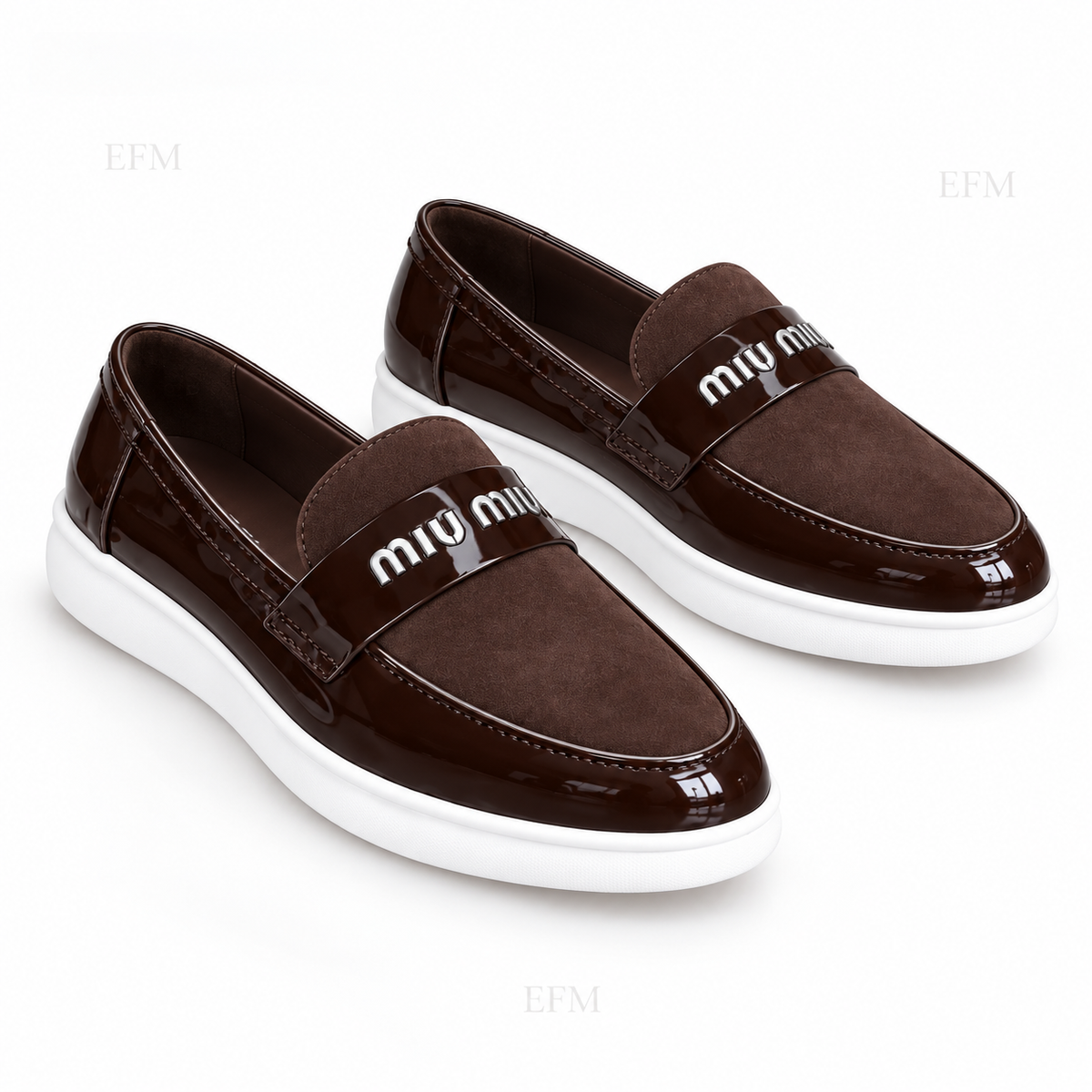 Contrast Platform Panel Loafers