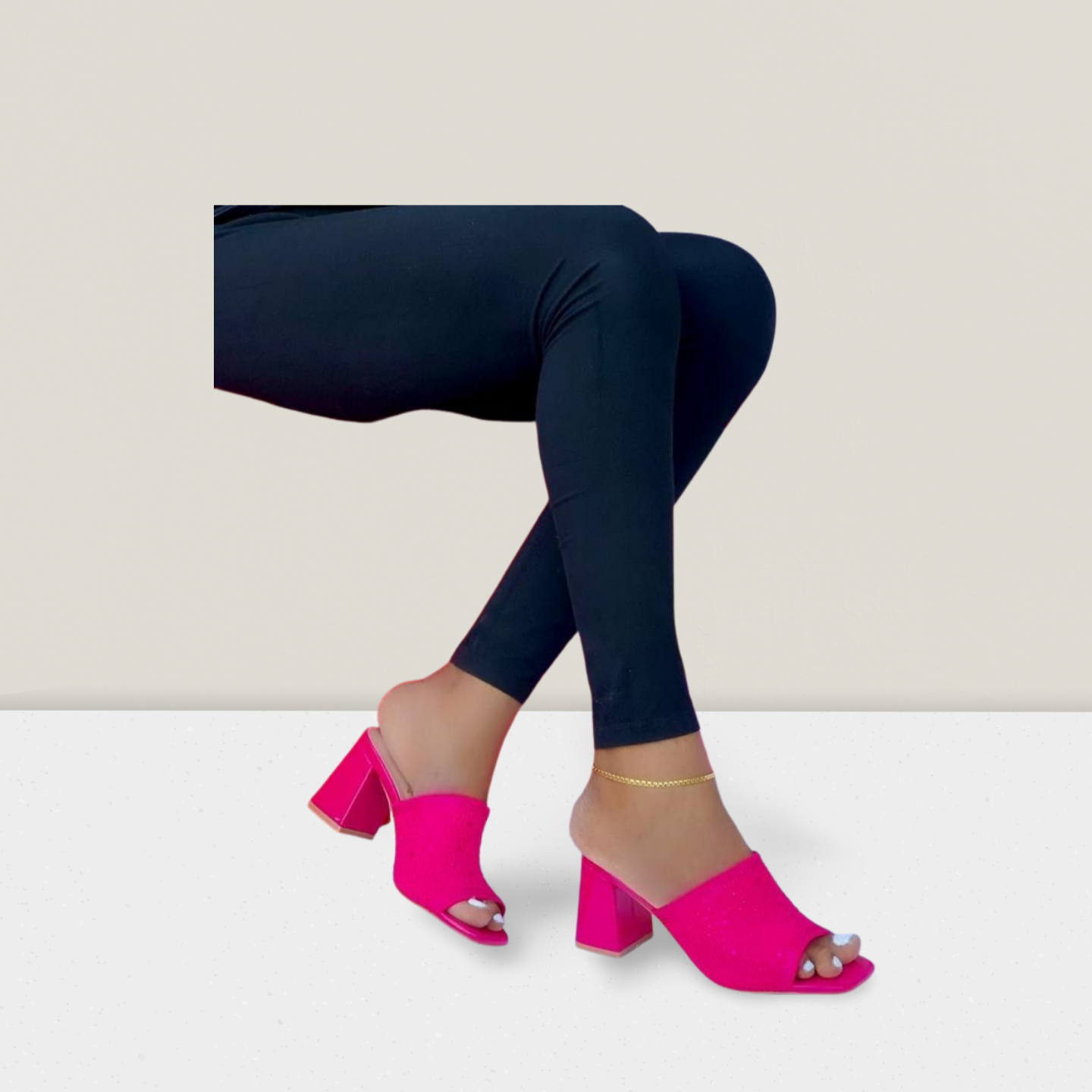 Classic Block Heel Mule Sandal