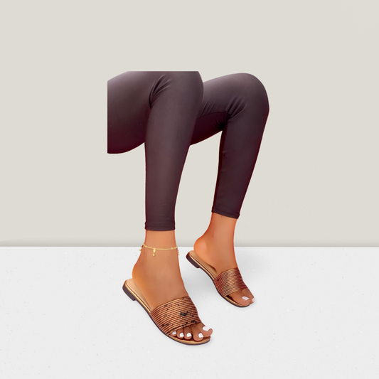 Elegant Woven Strap Flat Slide