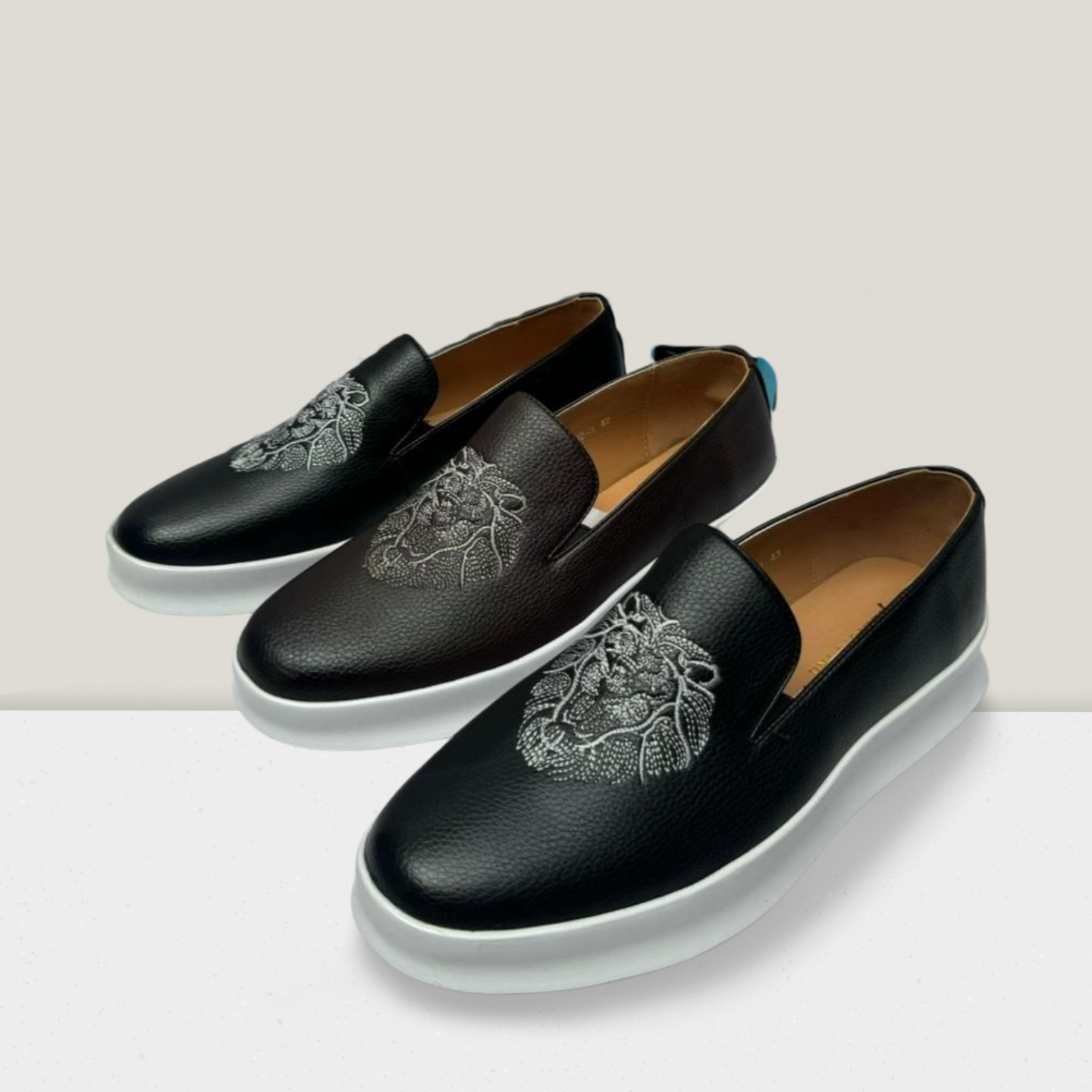 Men's Embroidered Icon Slip-Ons
