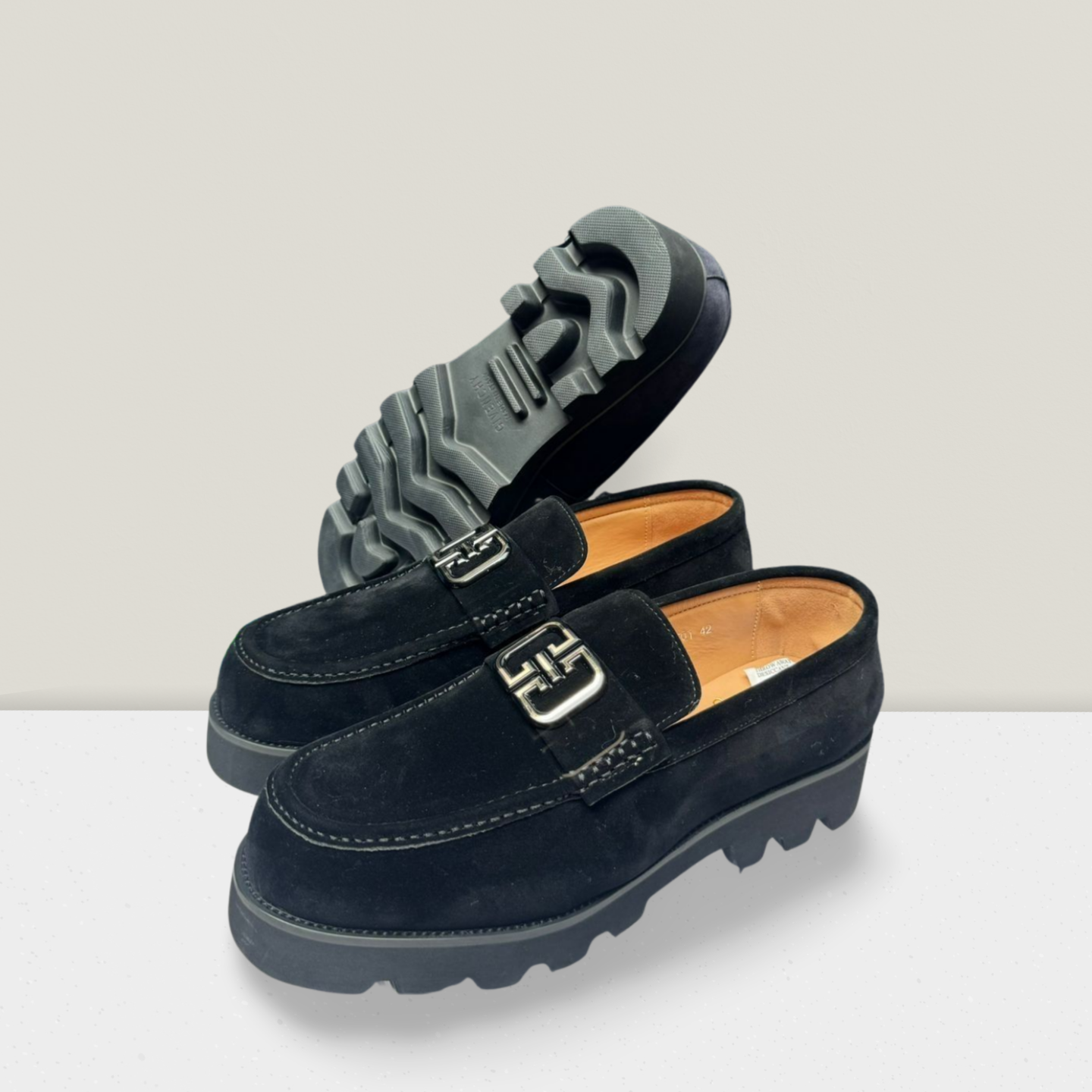 Rugged Suede Lug-Sole Loafers