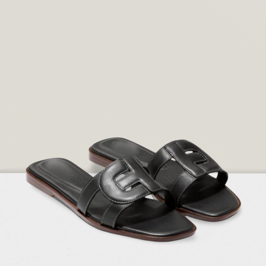 Denim-Style Strap Flat Sandal