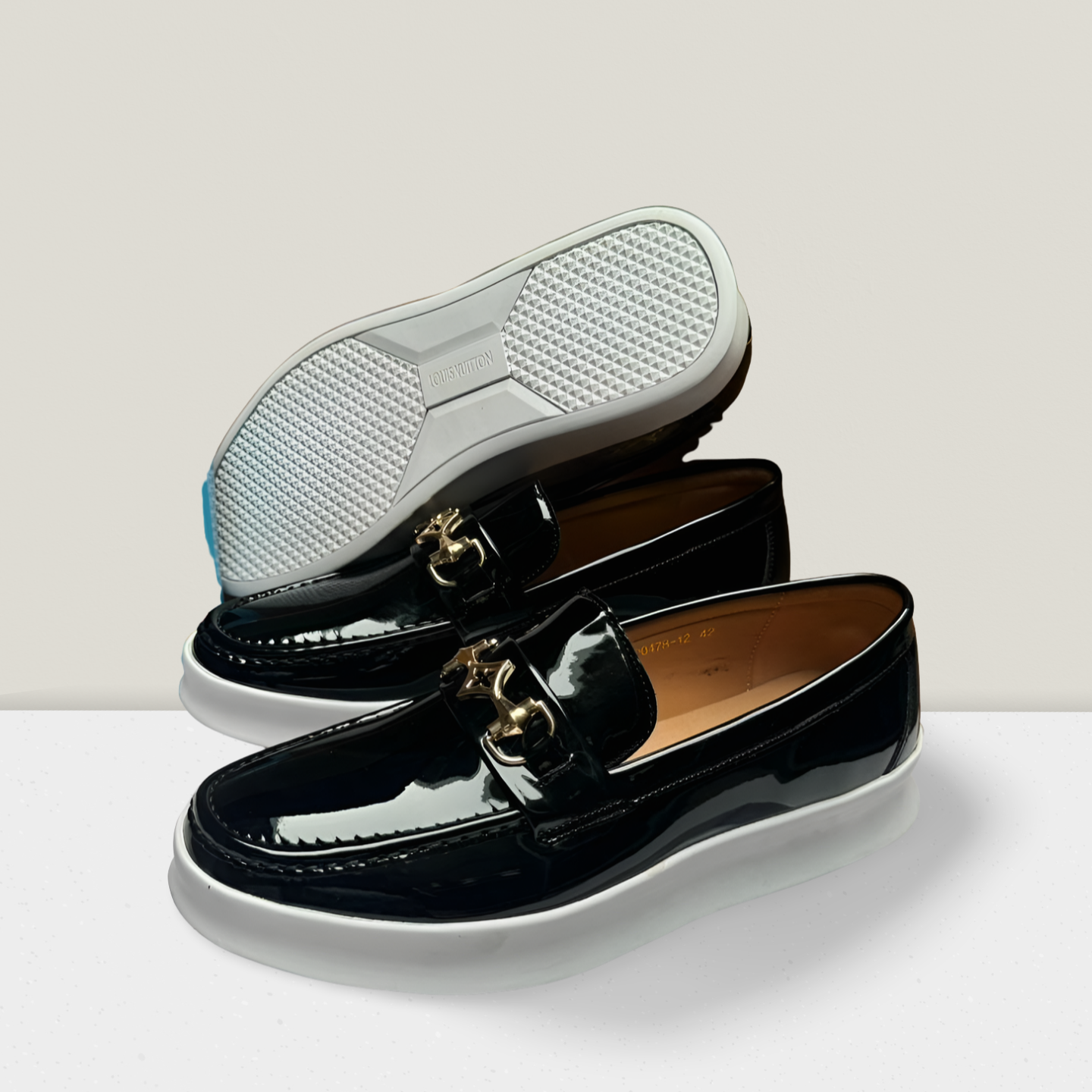 High-Gloss Buckle Loafers