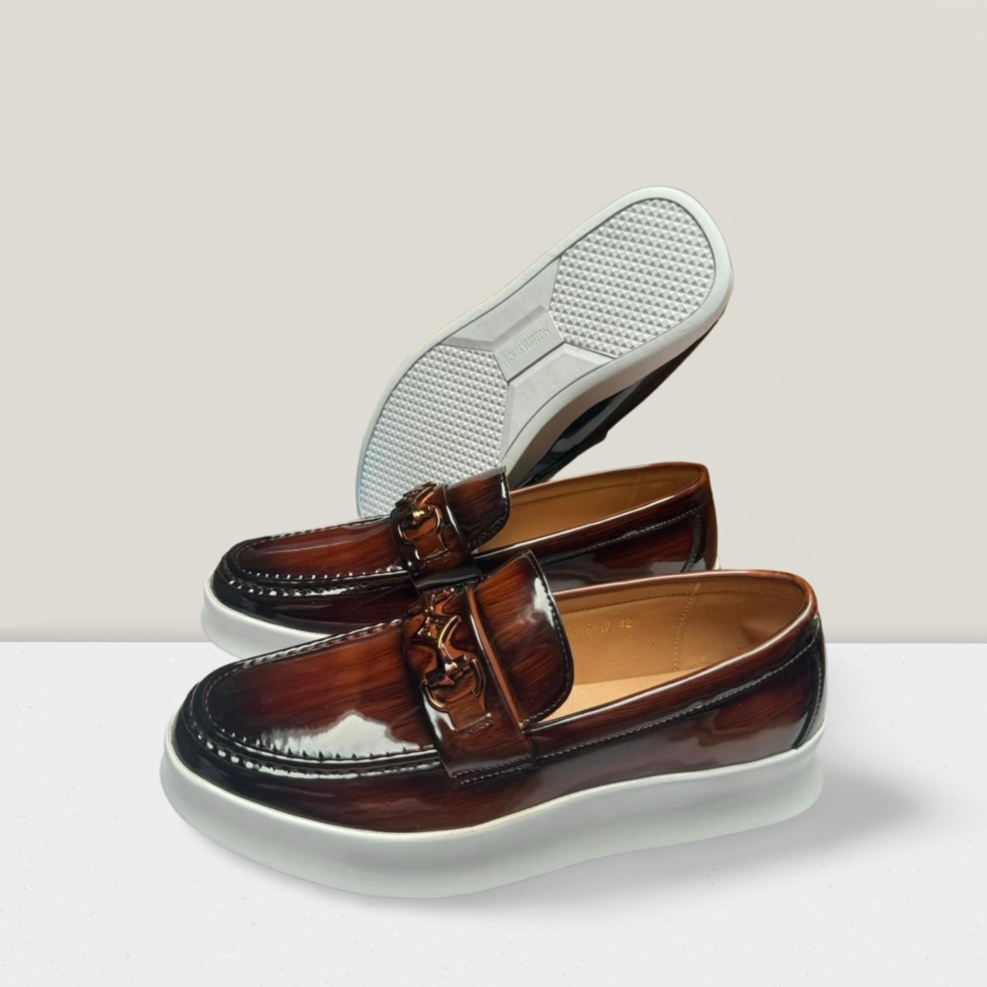 High-Gloss Buckle Loafers