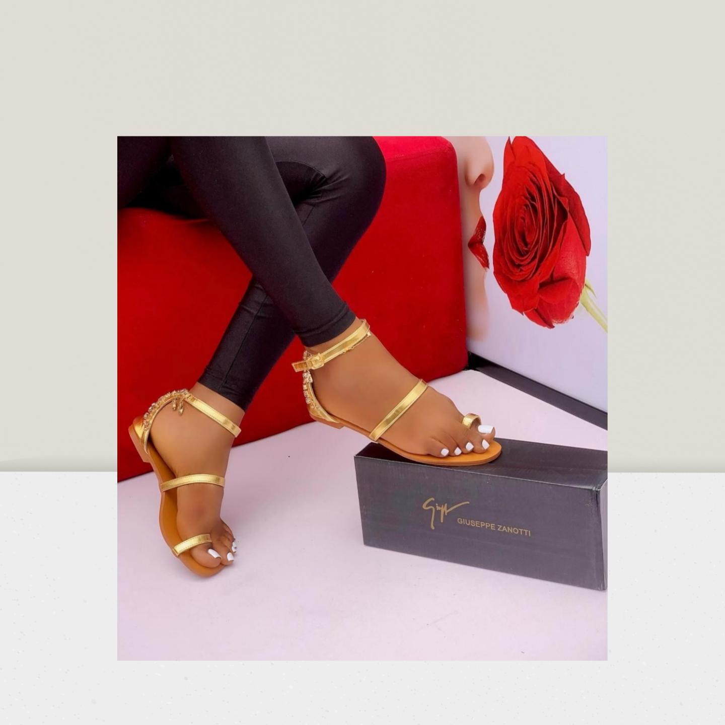 Embellished Strap Flat Sandal