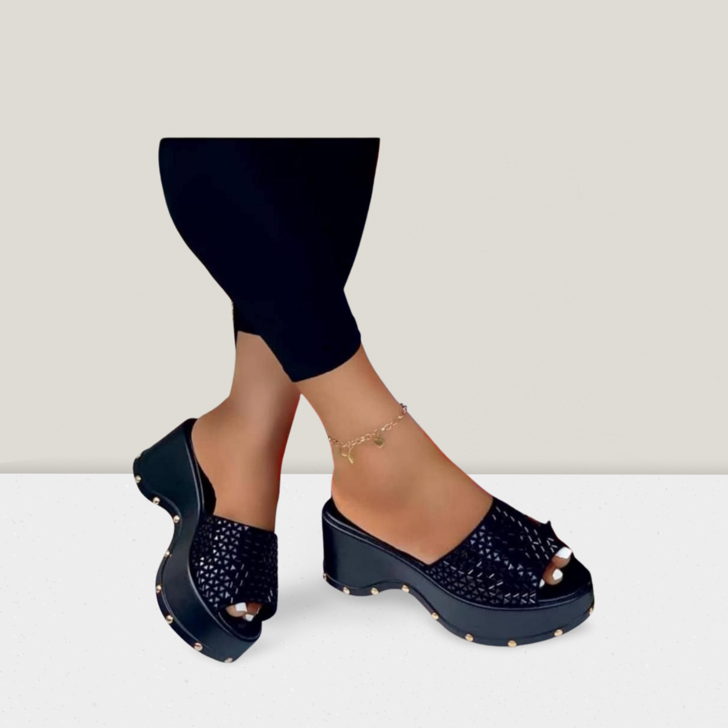Crystal-Stud Platform Mule