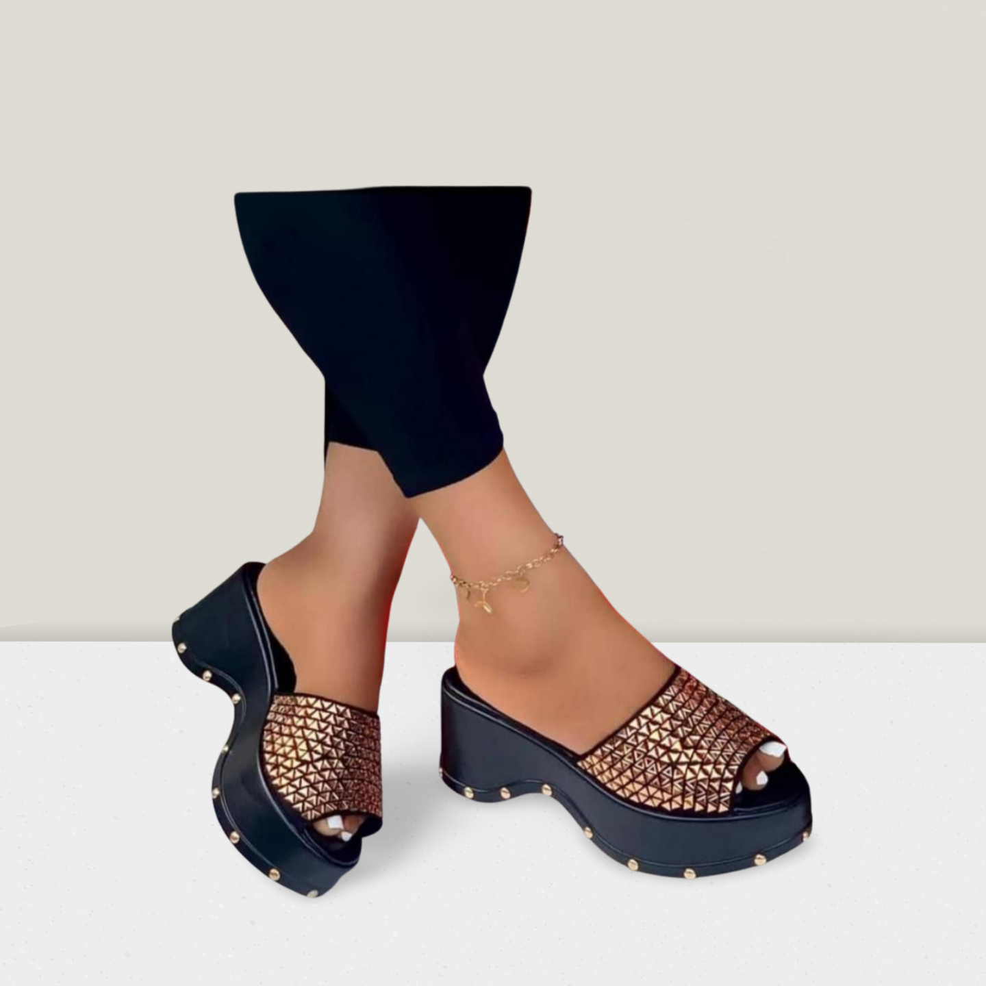 Crystal-Stud Platform Mule