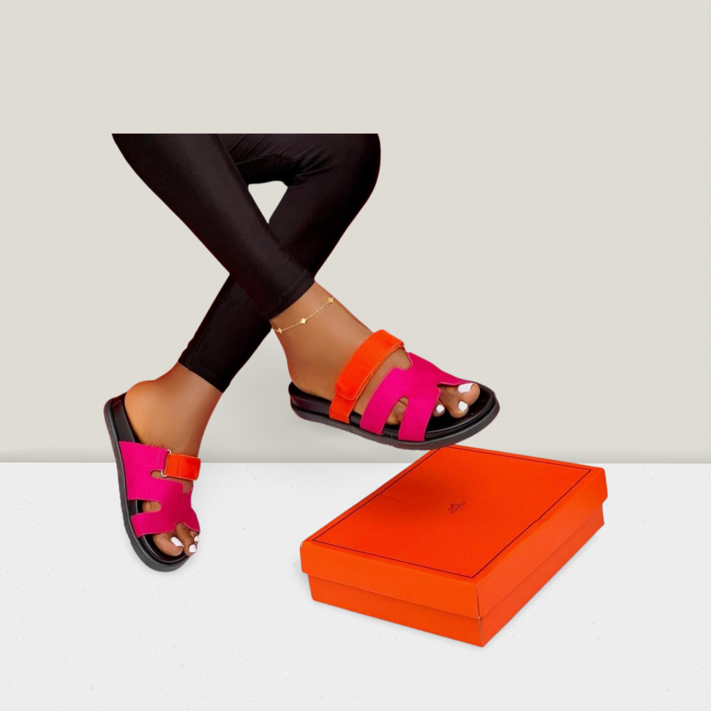 Ladies Floral Accent Luxury Flat Slipper