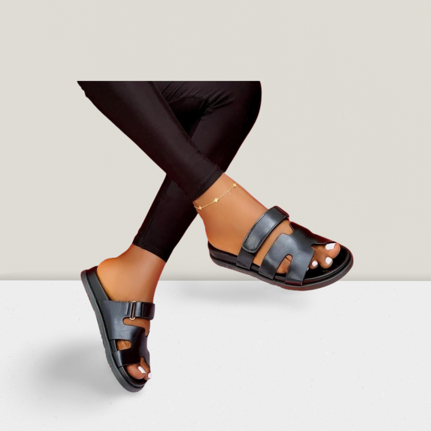 Ladies Floral Accent Luxury Flat Slipper