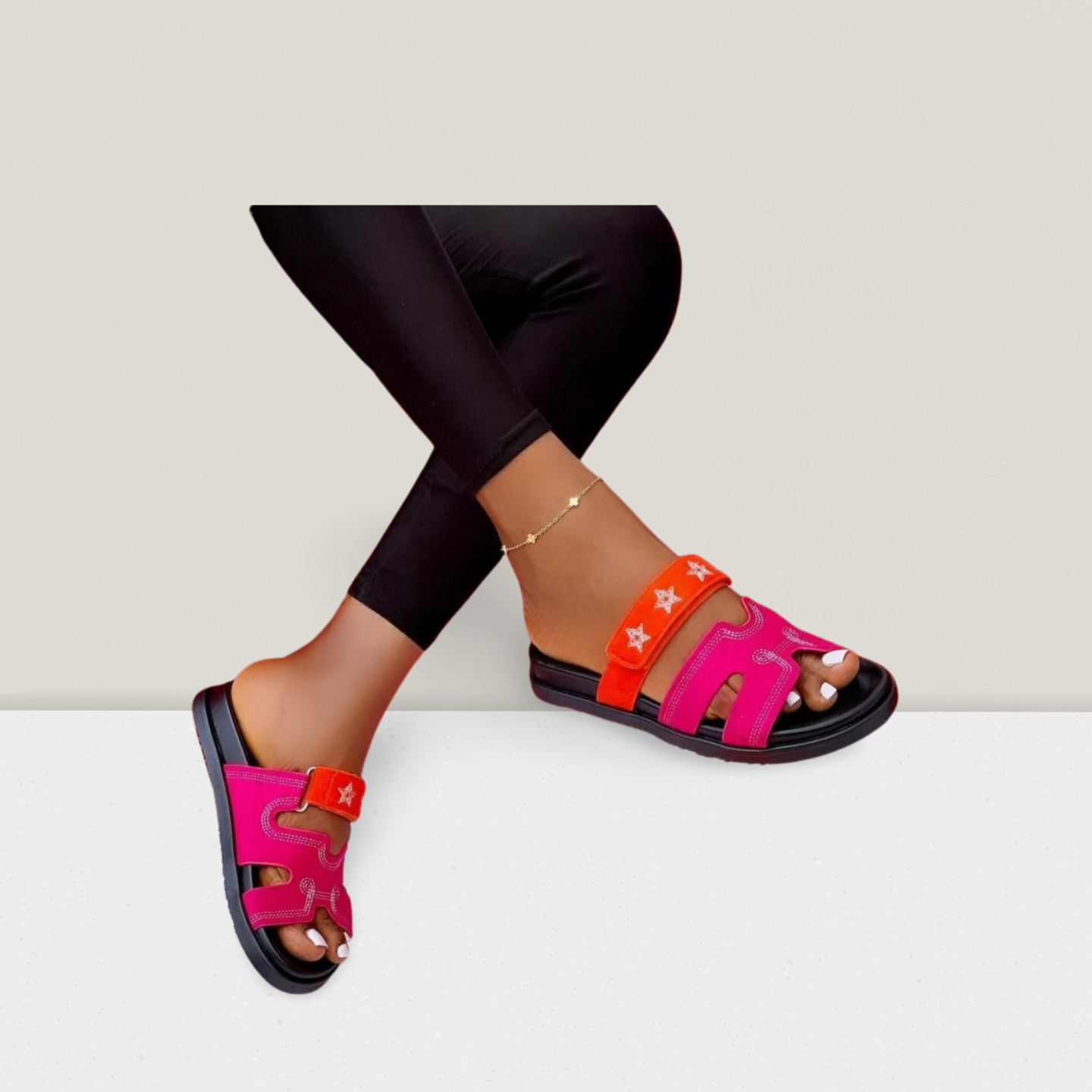Studded Platform Slide Sandal