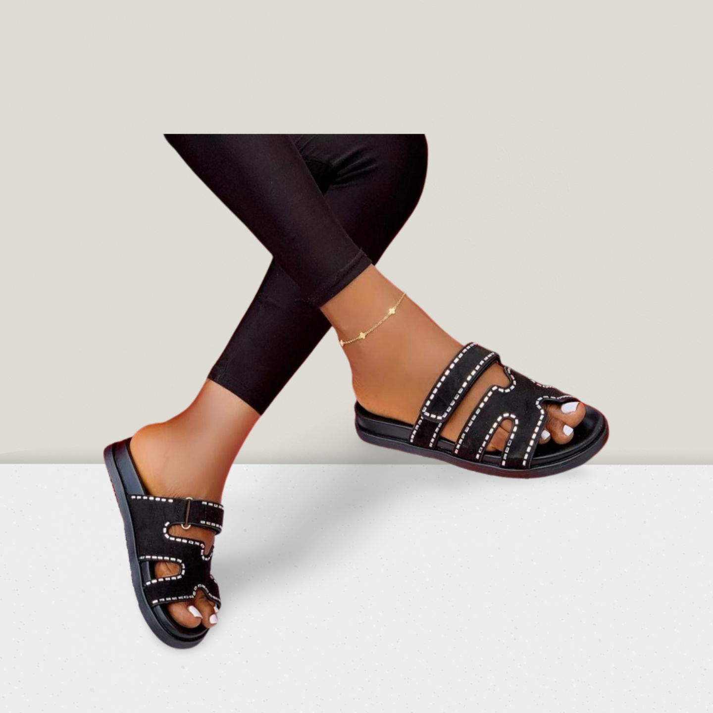 Studded Platform Slide Sandal - Female