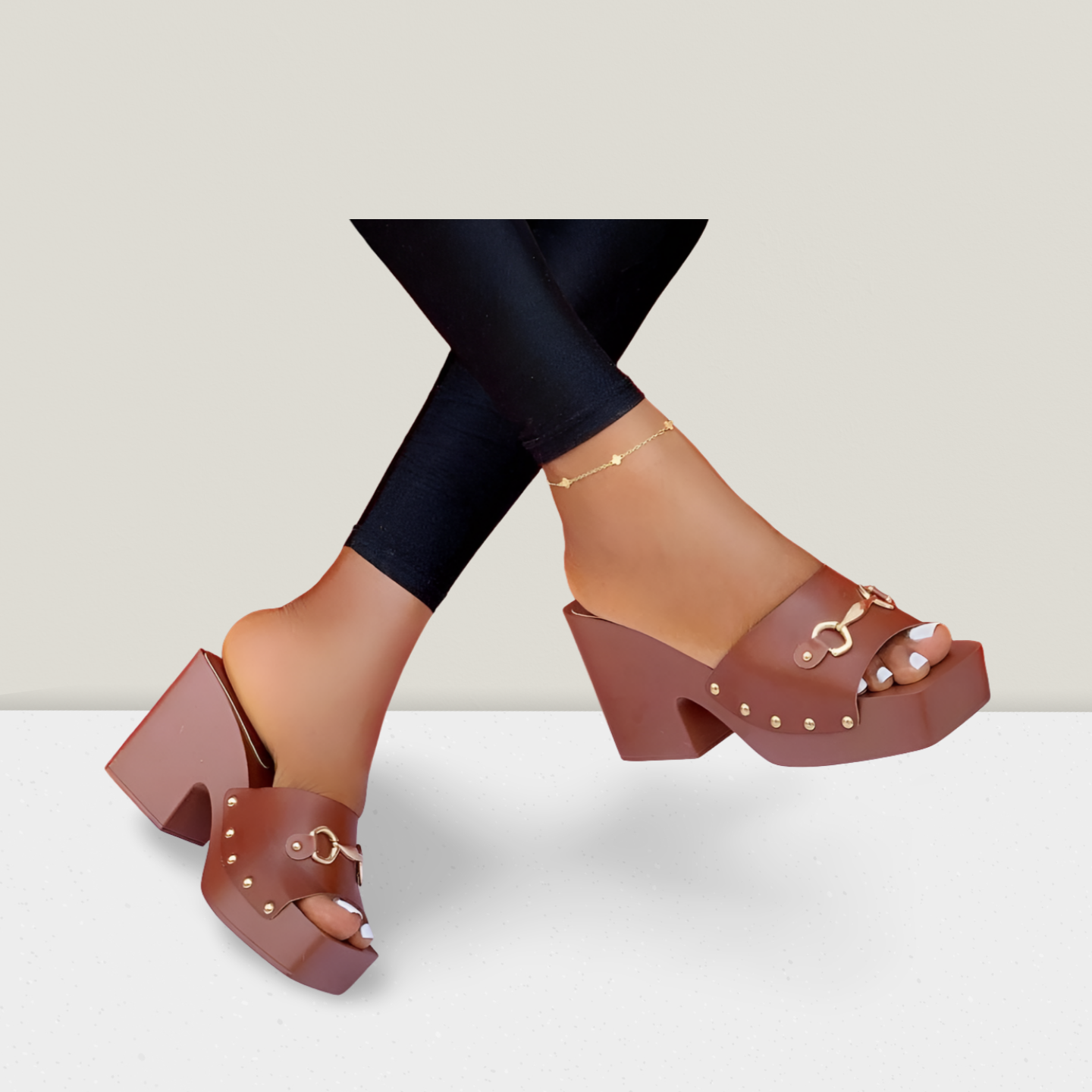 Luxe Studded Platform Mule