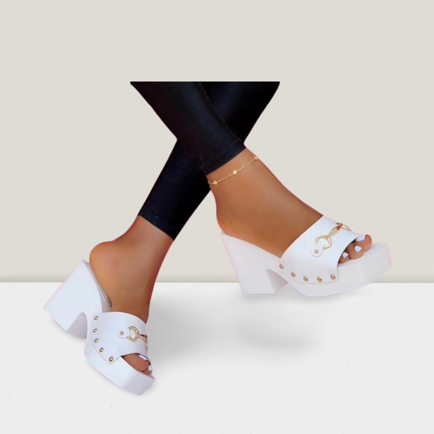 Luxe Studded Platform Mule