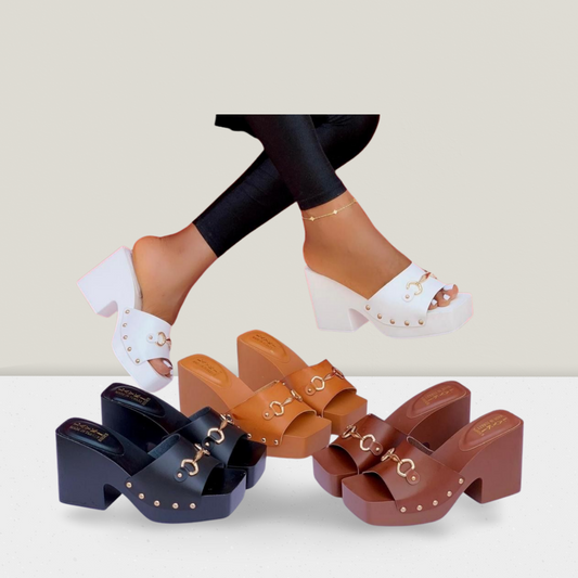 Luxe Studded Platform Mule