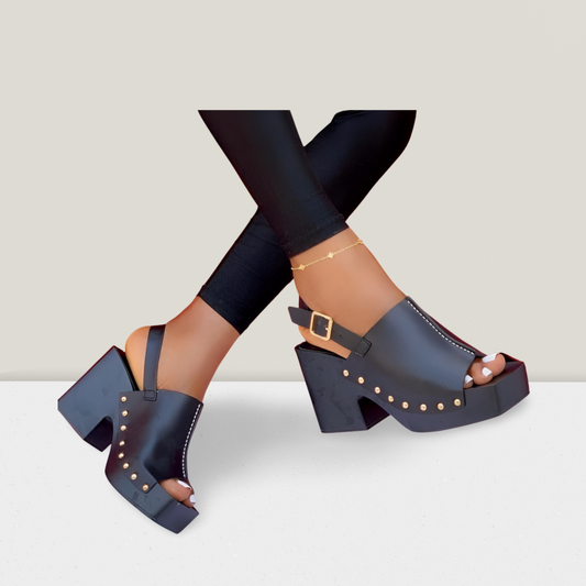 Classic Buckle Platform Mule