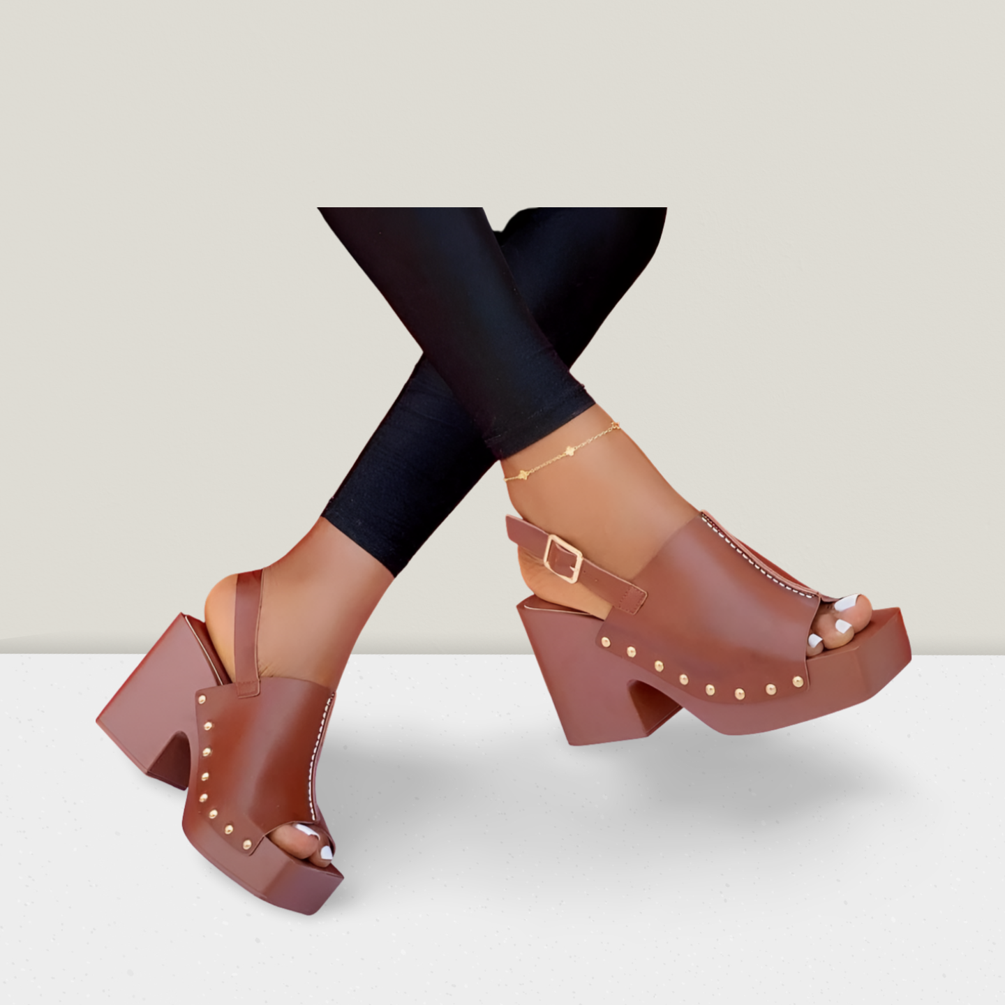 Classic Buckle Platform Mule