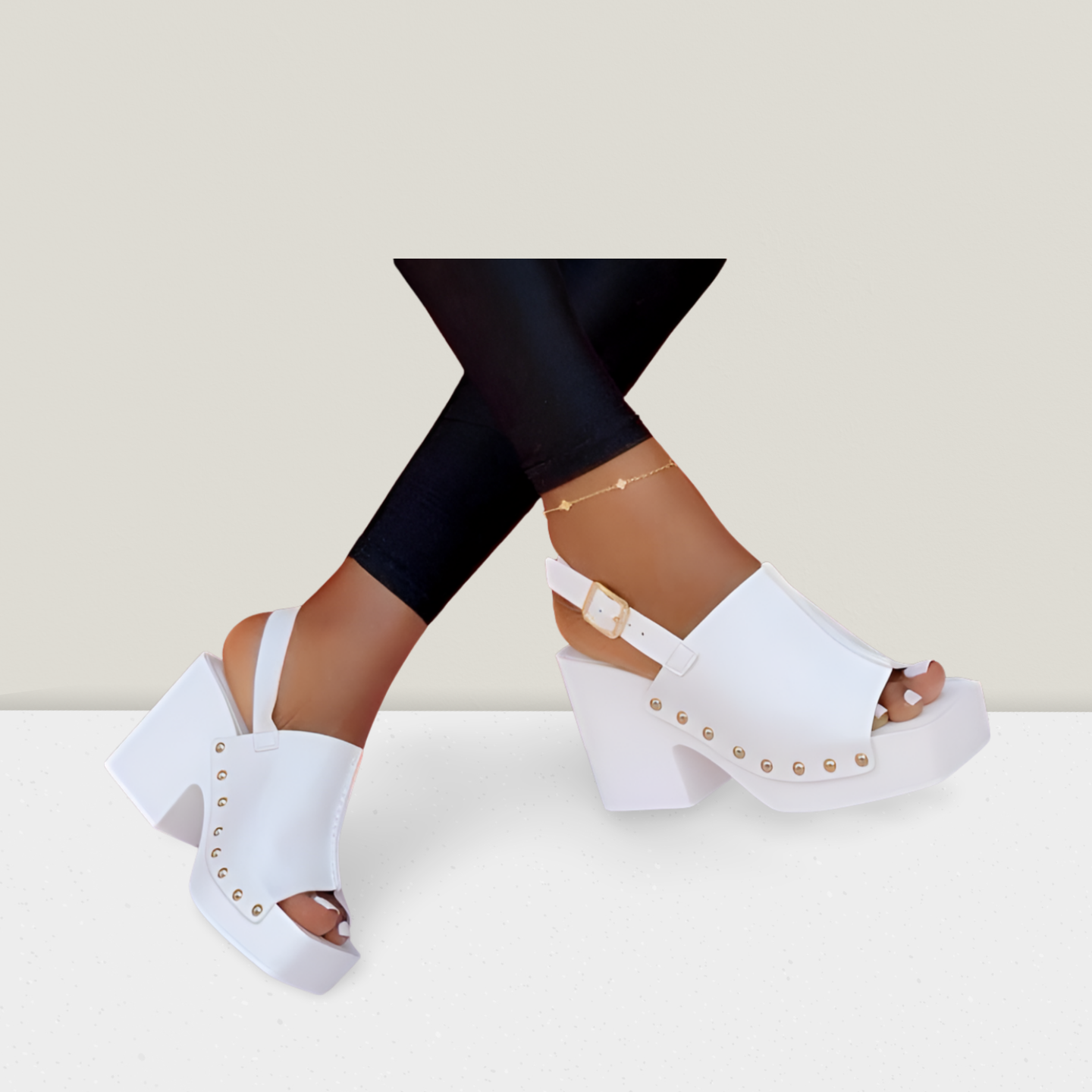 Classic Buckle Platform Mule