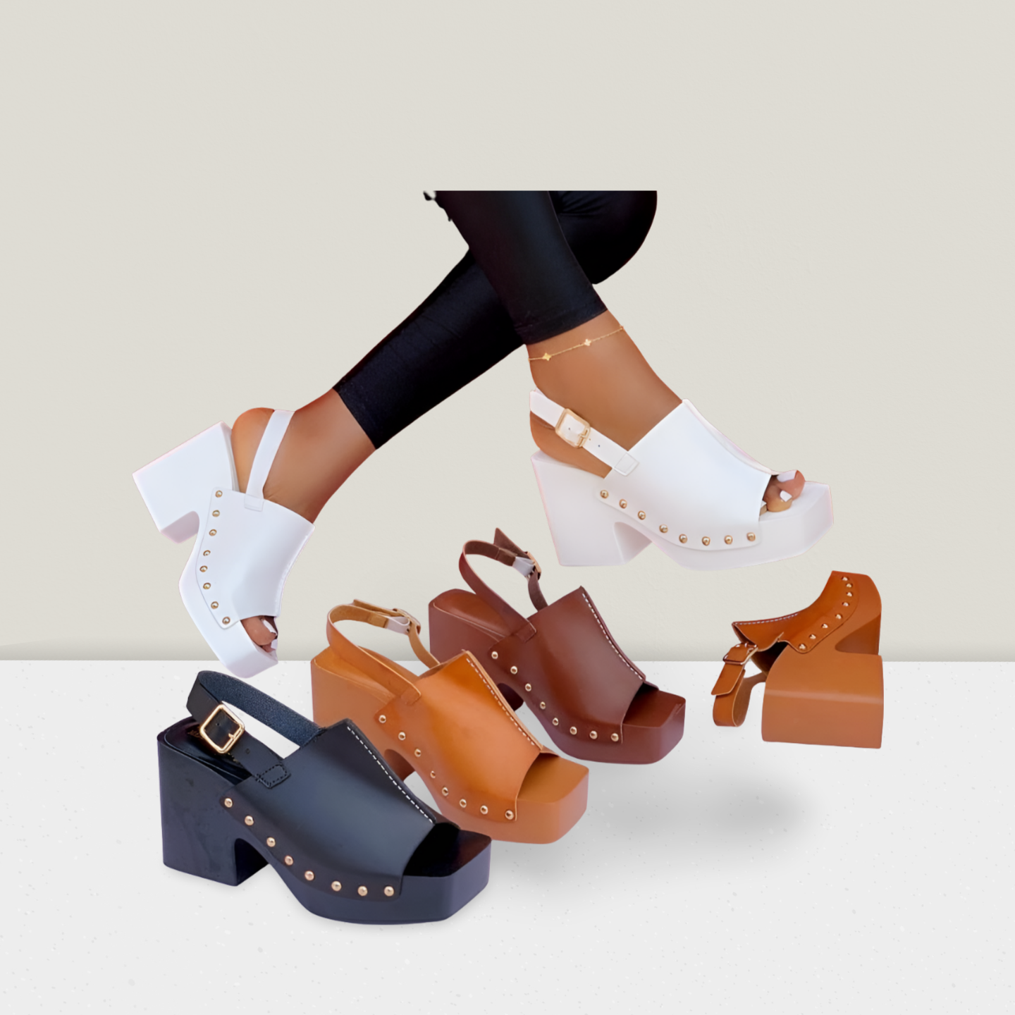 Classic Buckle Platform Mule