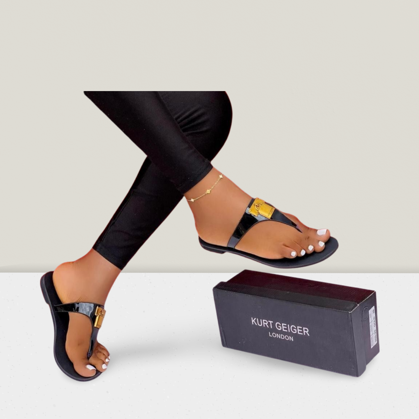 Luxe Metallic Thong Flat Sandals