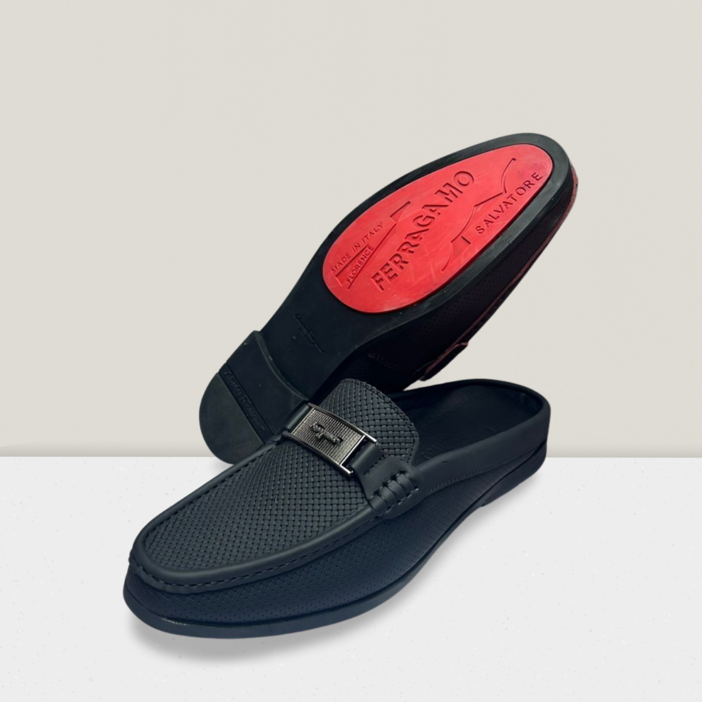 Men's White Luxe Half-Cut Moccasin