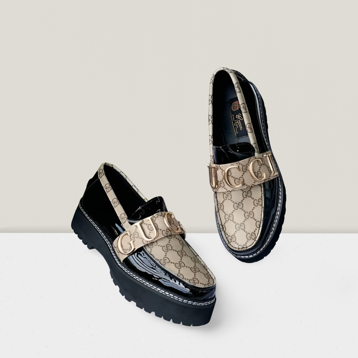 Black Statement Platform Lace Shoe